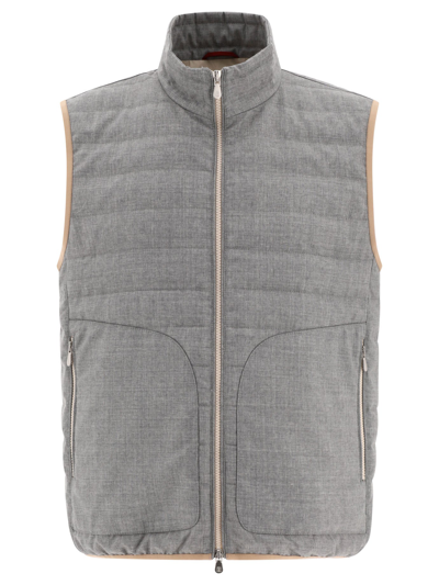 BRUNELLO CUCINELLI BRUNELLO CUCINELLI VIRGIN WOOL FRESCO LIGHTWEIGHT DOWN VEST