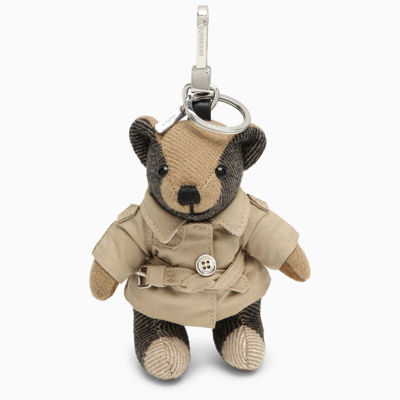 Burberry Charm Thomas Bear With Trench Coat In Cashmere