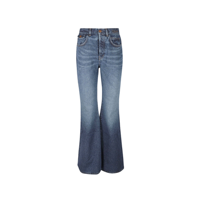 Chloé Merapi Cotton Denim Jeans In Blue