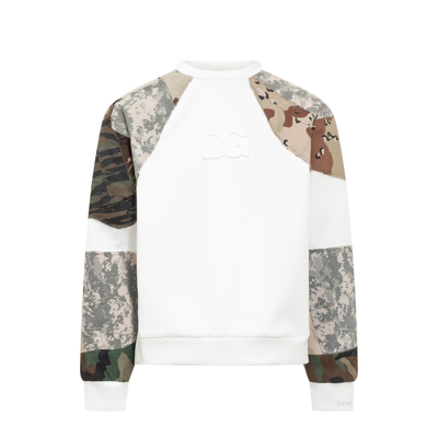 Dolce & Gabbana Camouflage Sweatshirt In White