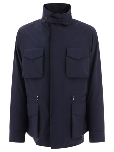 Dolce & Gabbana Concealed Zipped Safari Jacket In Blue