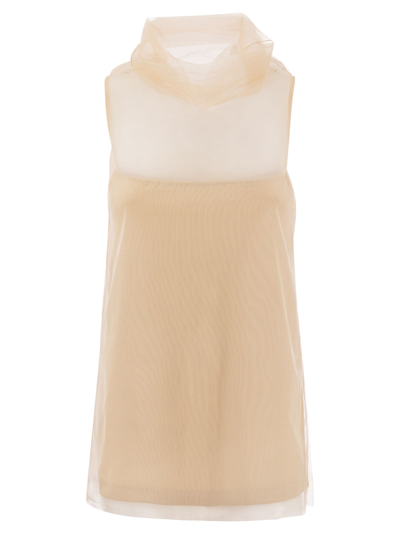 FABIANA FILIPPI FABIANA FILIPPI JERSEY TOP WITH TULLE