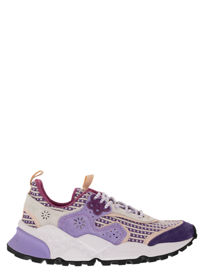 Flower Mountain Kotetsu - Sneakers In Suede And Technical Fabric In Purple