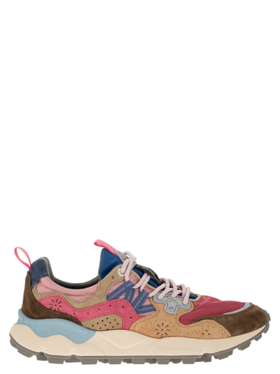 Flower Mountain Yamano 3 - Trainers In Suede And Technical Fabric In Pink