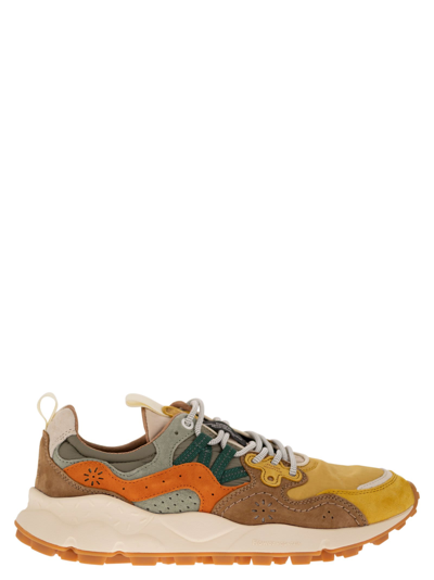 Flower Mountain Yamano 3 Sneakers In Suede And Technical Fabric In Multi