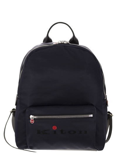 Kiton Backpack With Logo In Black