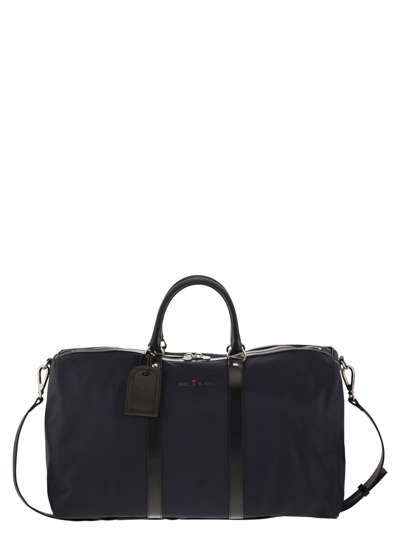 Kiton Nylon Weekend Bag With Leather Details