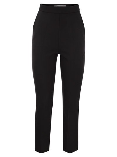Max Mara Nepeta Ankle Length Trousers In Wool Crepe In Multi