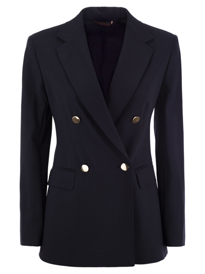 Max Mara Studio Tatiana Double Breasted Jacket In Navy