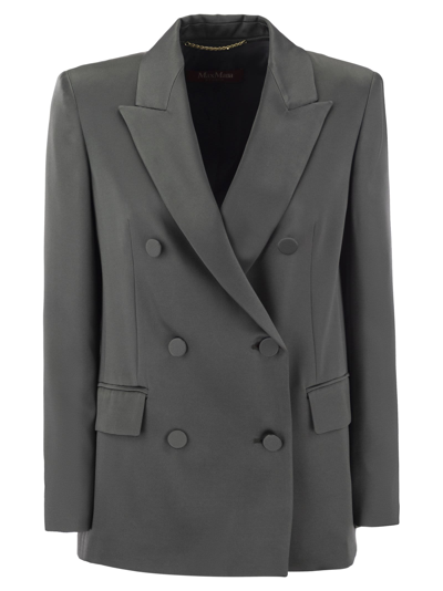 MAX MARA MAX MARA STUDIO TEIERA DOUBLE BREASTED BLAZER IN ENVERS SATIN