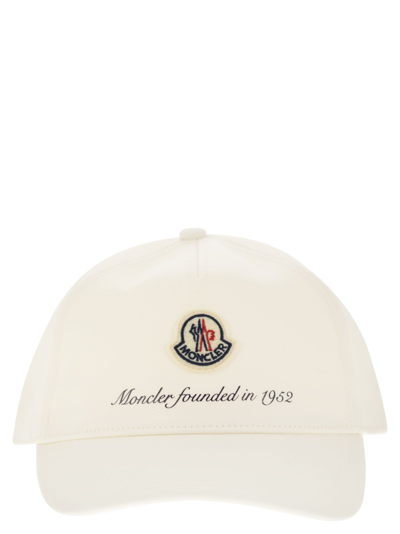 Moncler Logo Patch Baseball Cap In White