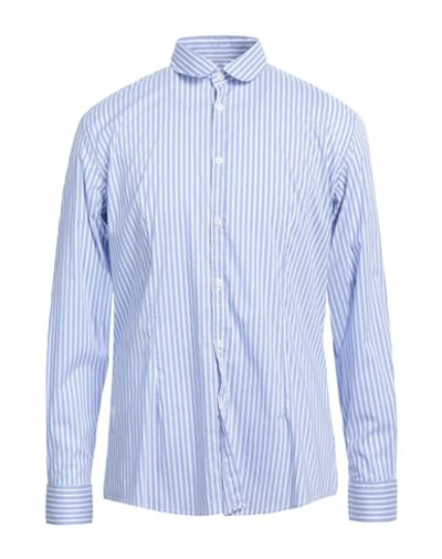 Daniele Alessandrini Homme Man Shirt Light Blue Size 16 ½ Cotton, Polyamide, Elastane