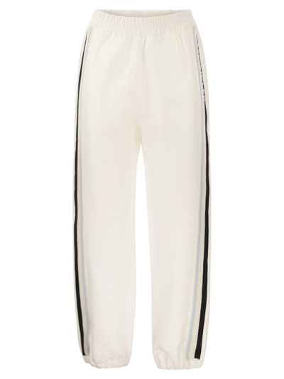 Moncler Twill Joggers In White