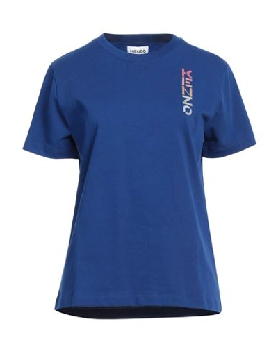 Kenzo Woman T-shirt Blue Size Xl Cotton, Polyester