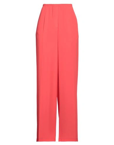 Jucca Woman Pants Coral Size 4 Acetate, Silk In Red