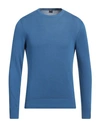 Fedeli Man Sweater Pastel Blue Size 46 Supima