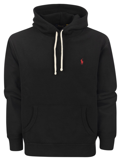 Polo Ralph Lauren Rl Fleece Hooded Sweatshirt  In Black