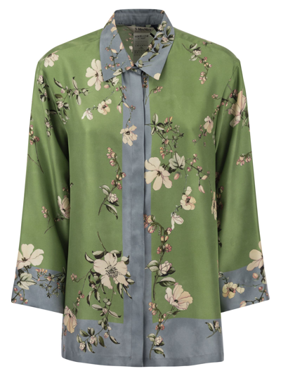 's Max Mara S Max Mara Fashion Patterned Silk Shirt In Green