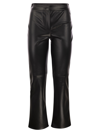S Max Mara Black Lightly Flared Pants In Faux Leather Woman