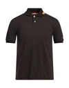 Suns Man Polo Shirt Cocoa Size S Cotton, Elastane In Brown