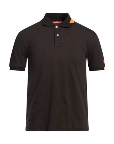 Suns Man Polo Shirt Cocoa Size S Cotton, Elastane In Brown