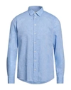Bastoncino Man Shirt Light Blue Size 15 ¾ Linen, Cotton