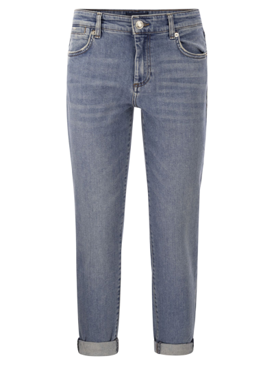 Sportmax Logo Patch Low Waist Jeans In Blue