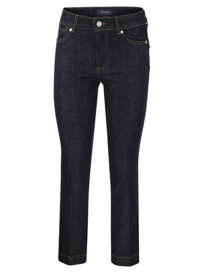 Sportmax Record - Perfect Fit Flared Trousers In Dark Denim