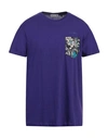Daniele Alessandrini Homme Man T-shirt Purple Size L Cotton