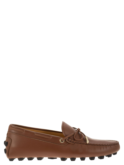 Tod's Bubble Leather Grommet In Cognac