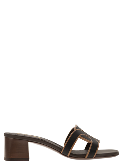 TOD'S TOD'S LEATHER HEELED SANDAL