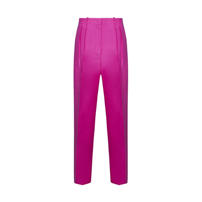 Valentino Wool And Silk Trousers In Pink