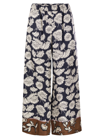 Weekend Max Mara Printed Pyjama Trousers In Blue