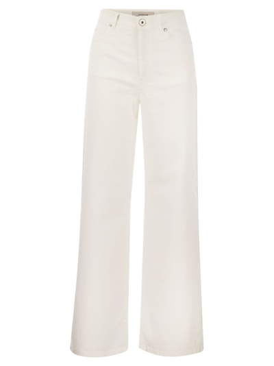Weekend Max Mara Logo Patch Cropped Jeans In White