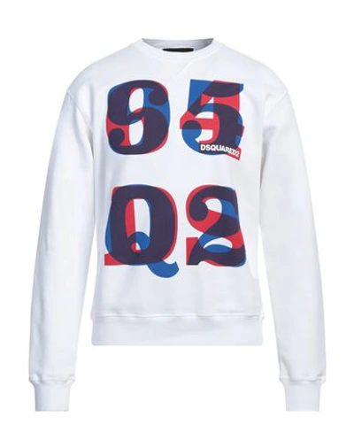 Dsquared2 Man Sweatshirt White Size L Cotton, Elastane