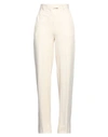 Circolo 1901 Woman Pants Cream Size 12 Cotton, Elastane In White