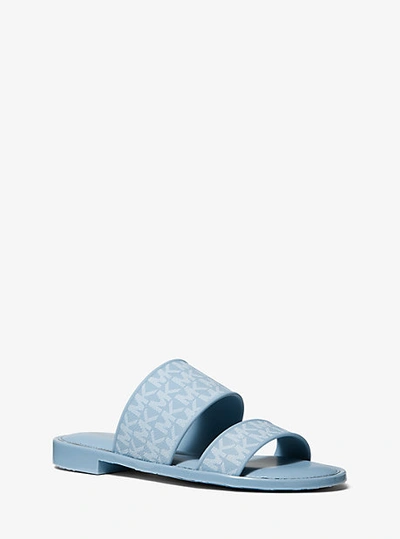 Michael Kors Kennedy Logo Pvc Slide Sandal In Blue