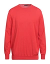 Rossopuro Man Sweater Red Size 7 Cotton