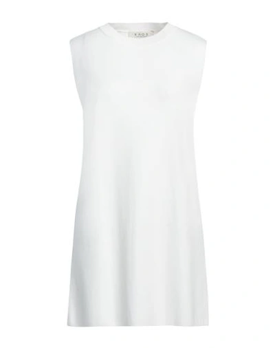Kaos Woman Mini Dress White Size S Viscose, Polyester In White