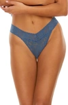 Hanky Panky Daily Lace Original Rise Thong In Storm Cloud Blue