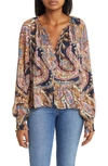 Sanctuary Print Metallic Blouse In Tapestry