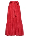Etro Woman Maxi Skirt Red Size 4 Cotton, Silk