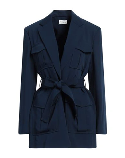 P.a.r.o.s.h P. A.r. O.s. H. Woman Overcoat Midnight Blue Size L Polyester In Blue
