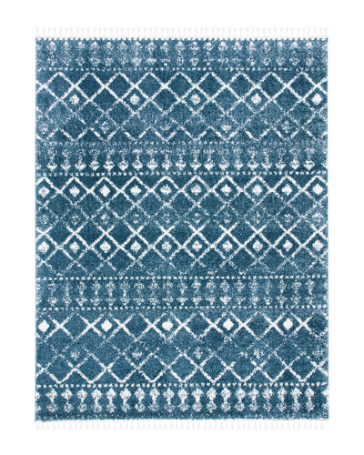 Safavieh Berber Fringe Shag Polypropylene & Polyester Rug In Blue