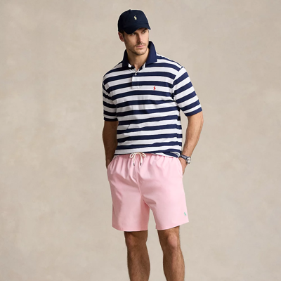 Polo Ralph Lauren Pink Stretch Polyester Swimming Shorts In Multi