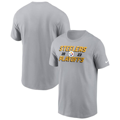 Nike Pittsburgh Steelers 2023 Nfl Playoffs  Men's Nfl T-shirt In Grey