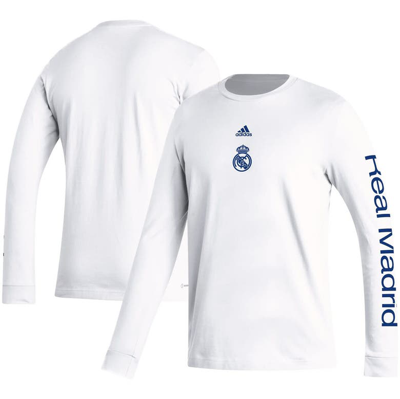 Adidas Originals Adidas White Real Madrid Team Crest Long Sleeve T-shirt