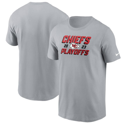 Nike Gray Kansas City Chiefs 2023 Nfl Playoffs Iconic T-shirt In Grey