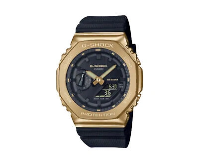 Pre-owned G-shock Casio  Gm2100g A/d Metal And Resin Gold/black Watch Gm2100g-1a9