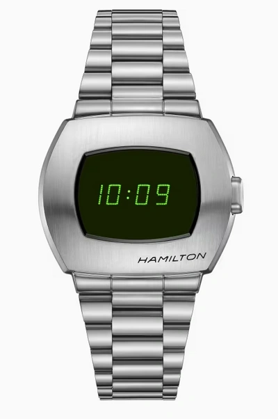 Pre-owned Hamilton American Classic Psr Digital Quartz Black Dial Men's Watch H52414131